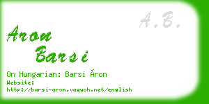 aron barsi business card