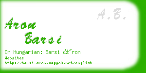 aron barsi business card